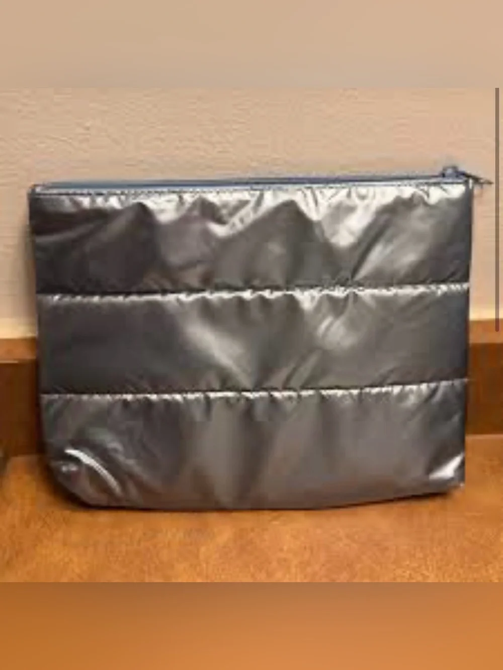 4/$15 Ulta beauty silver puffy cosmetic bag / pouch
